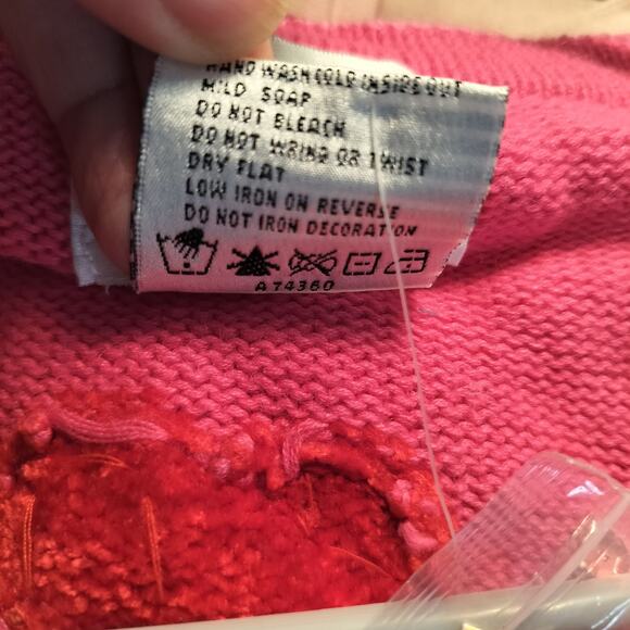 4530) The Quacker Factory Plus Pink Heart Chenille Knitted Novelty Sweater 2X - Picture 8 of 8